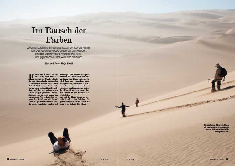 Wiener-Journal-Puretreks-Namibdurchquerung Wiener Journal Namibiatrekking Reportage
